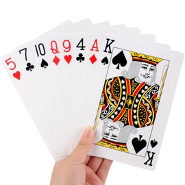 Plzoslly Large Playing Cards Giant Playing Card Deck, 5 X 7 Inch Oversized Full Deck Poker Deck of Cards for Bridge, Poker, Casino Party Decorations(54 Cards)