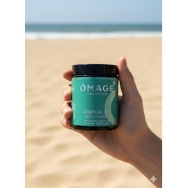 Ômage Omega 3 Premium | Aceite Puro de Pescado con Astaxantina 20 mg | Alta Concentración EPA + DHA | 60 Cápsulas | Antiinflamatorio Natural | Salud Cerebral, Cardiaca y de la Piel