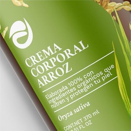 Crema Corporal de Arroz Orgánica, Loción Humectante Natural, 370 ml- Fitomex