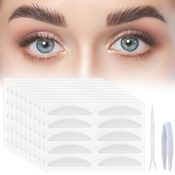 5mm Eyelid Tape, 100pcs Glue-Free Invisible Eyelid Lifter Strips, Natural Double Eyelid Tapes, Suitable for Uneven or Monolids, Eye Lid Tape for Hooded Droopy Eyes, Invisible Double Eyelid Sticker