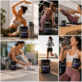 Kenkō Vitamins | Creatina Monohidratada Pura 99.5% · 5 g por Toma | Sin Azúcares · Sin Saborizantes · 0 Calorías · 60 Porciones | 300 g