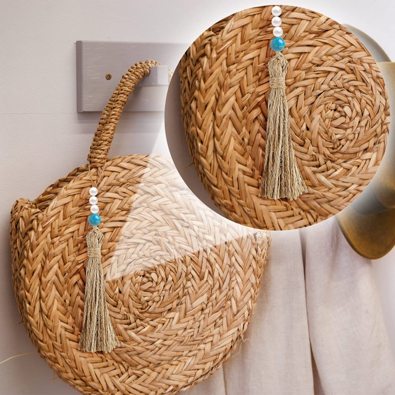 Ysleen 40 Pieces Natural Jute Tassels for Crafts Small Tassels