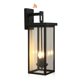 Large Outdoor Sconce Lights,22 Inch  Black Outdoor Lanterns Waterproof for Front Porch Garage Balcony Light Sensor SwitchLamp Power(W): no bulbs, Color: Black, Emitting Color: no bulbs