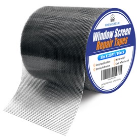 KING MOUNTAIN Black Window Screen Repair Tape,3inX20FT Heavy Duty Screen Repair Kit for Window Screen and Screen Door Tears Holes,Strong Adhesive & Waterproof Window Screen Patch