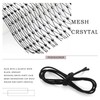 RONGXG Mesh Rhinestone Beads Headband Hollow Sparkling Elastic Fishnet Headpiece