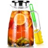 Aofmee Glass Pitcher, 68oz Water Pitcher with Lid and Precise