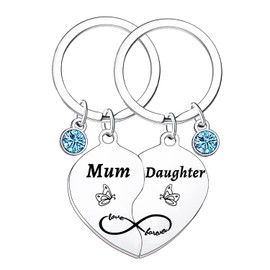 Nfyxcaz 2PCs Mother Daughter Gift Keychain Mum Daughter Gifts Set for Birthday Mother Daughter Jewellery Valentines Mothers Day Gifts Keyring