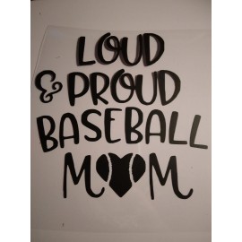 Unbranded Loud And Proud Baseball Mom Vinyl Decal Car Cup Tumbler Mug Wall Window
