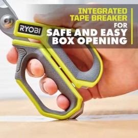 RYOBI Straight Scissors Heavy Duty Stainless Steel Comfort Grip Cutter Tool