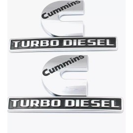 Cummins 2pcs Cummins Emblem Turbo Badge for 19-22 2500 3500 4500 5500 Front Fender black