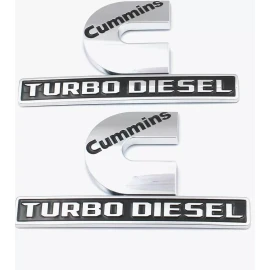 Cummins 2pcs Cummins Emblem Turbo Badge for 19-22 2500 3500 4500 5500 Front Fender black
