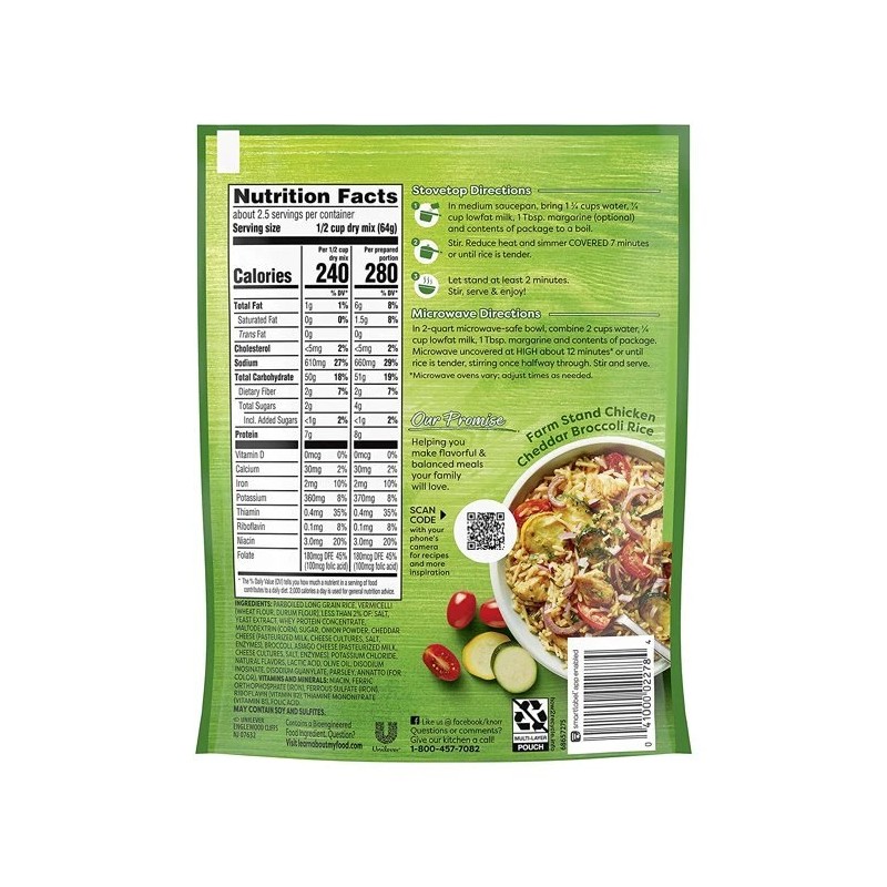Knorr Rice Sides For a TastyDish Cheddar Broccoli No Added