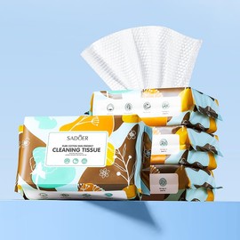 4-Pack, Pure Cotton Cleaning Tissues, Skin-Friendly, Wet or Dry Use