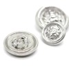 Lion Silver Metal Shank Buttons - 12 Pcs - 3