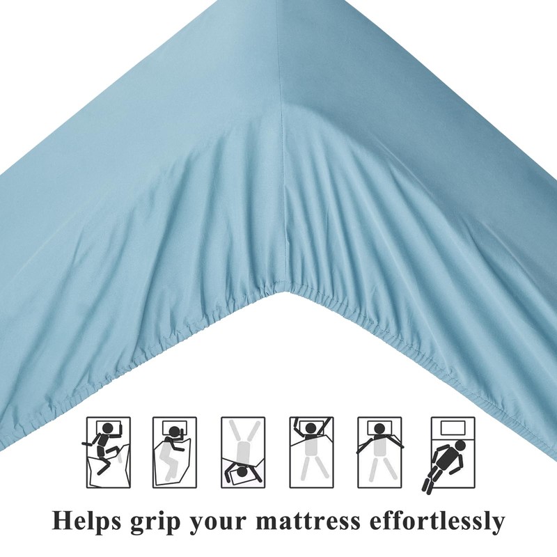 Aisbo Double Fitted Sheet Spa Blue - Extra Deep Pocket