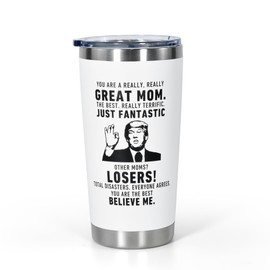 AGH Gifts for Mom from Daughter, Son - Birthday, Mothers Day - Mom Tumbler 20 oz - Mother Gift Ideas, Double-Walled Insulated, White