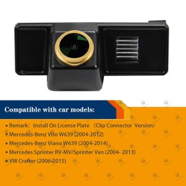 HD 1280x720P Rear View Camera Compatible with Sprinter Viano Vito 03-12 Gold Camera Rear View Camera Night Vision Waterproof Rear View Camera