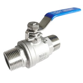 LOZOME 3/8 inch Male to Male Thread Ball Valve 304 Stainless Steel Full Port NPT Thread Ball Valves WOG1000