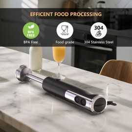 Immersion Blender Handheld for Kitchen, Hand Blender,12 Speeds & Turbo Mode Electric Stick Hand Mixer for Baby Food, Smoothie, Puree, Soup, Sauces