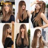 QUEENTAS Long Straight Clip in Hair Extensions for Women Highlight