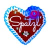 LED Badge Pin "Spatzl" in Gingerbread Heart Design for Weddings