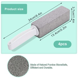 UOY Cleaning Block Pumice Stone, 4 Pieces Handle Pumice Stone, Cleaning Pumice Stone for Deep Stains and Hard Watermark Remover, Cleaning Block Cleaning Stone for Kitchen, Bathroom, Pool etc.