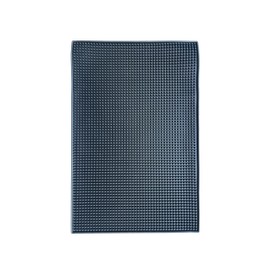 Mint & Mortar Double Non-Slip 12x18 Rubber Mat, Coffee Bar Accessories Mats, Bartender Kit Home Bar, Dish Drying Silicone Mat for Countertop Coffee Station - Black