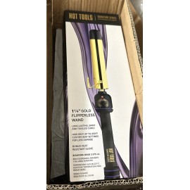 HOT TOOLS Pro Signature Flipperless Gold Curling Wand 1-1/4 Inch