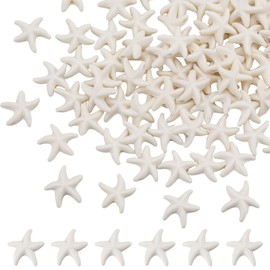 SUNNYCLUE 1 Box 150Pcs Starfish Beads Boho Style Pure White Synthetic Turquoise Starfish Animal Beads Bulk Summer Sea Ocean Starfish Charms Loose Spacer Star Beads for Jewelry Making Beading Kits