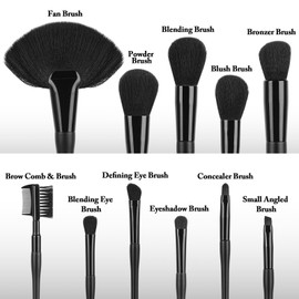 11 Pcs Makeup Brush Set Premium Synthetic Foundation Powder Concealers Eye Shadows Blush Makeup Brushes