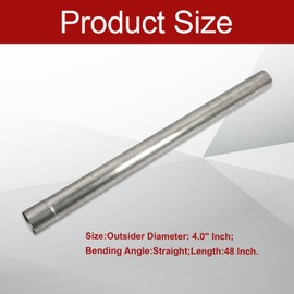 BIGREAT 409 Steel 4'' Inch OD Straight Exhaust Pipe Mandrel Tubing Pipe 48" / 4 Ft Long Custom Fitment For Exhaust System