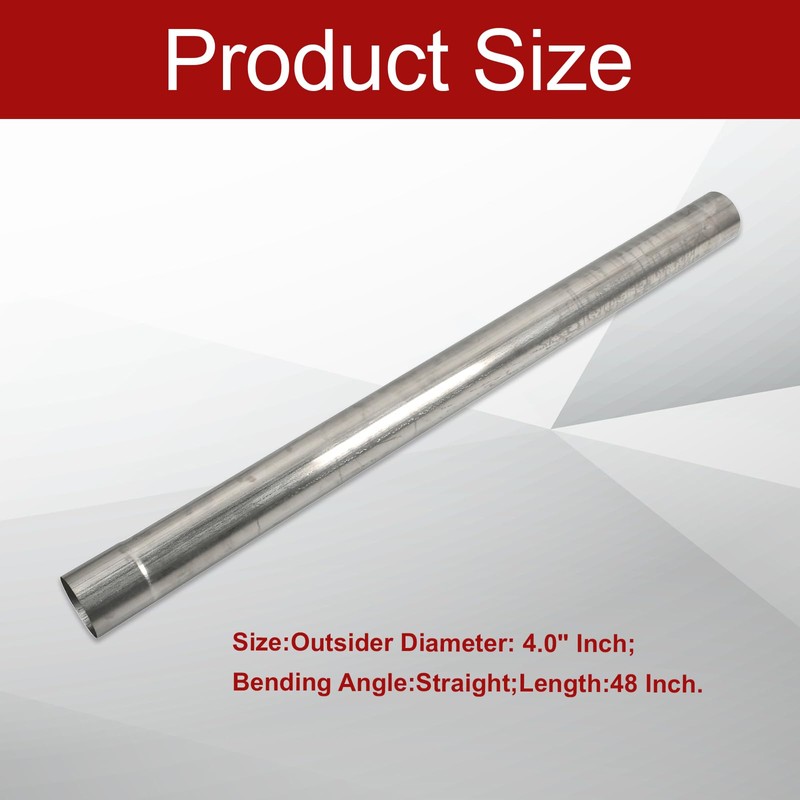 BIGREAT 409 Steel 4'' Inch OD Straight Exhaust Pipe Mandrel