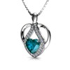 DEPHINI Heart Necklace Aqua | 925 Sterling Silver Heart pendant