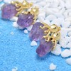 Natural Rough Amethyst Crystal Cute Octopus Pendant Necklace for Women