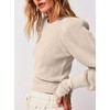 Women's 2024 Fall Puff Long Sleeve Crew Neck Sweatshirt Pullover