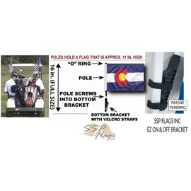 SSP Flags Colorado Golf Cart Flag EZ On & Off Bracket