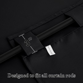 RYB HOME Bathroom Curtains Blackout - Thermal Insulating Privacy Small Window Curtains Short for Bedroom Basement Kitchen Kids Nursery Closet Cabinet, Wide 42 x Long 30 inches, 2 Panels, Black