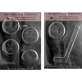 Hockey Stick Hockey Puck Chocolate Mold Hockey chocolate candy mold With Copywrite Molding Instruction