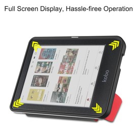 Gylint Origami Case for 6” Kobo Clara BW (2024) / Kobo Clara Colour (2024) / Kobo Clara 2E (2022), The Thinnest and Lightest Leather Smart Cover Case with Auto Wake Sleep Feature Red