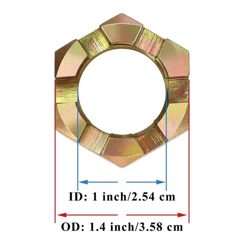 2 Sets Trailer Nut Kit for 1" Shaft Spindle, Includes