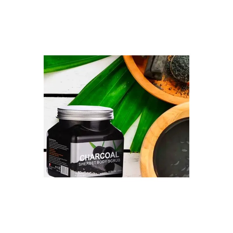 Exfoliante Natural Para Cara Y Cuerpo De Carbón Wokali 350ml