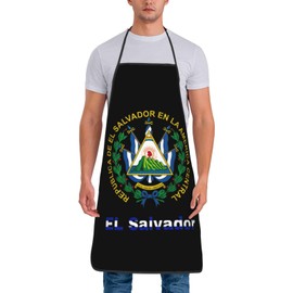 EL Salvador Flag LOGO Apron for Men/Women Adjustable Large Volume Printing Funny Vintage Aprons for Kitchen (No pockets)