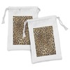 Ambesonne Leopard Print Fabric Pouch Set of 2, Skin Pattern