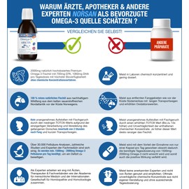 NORSAN Premium Omega 3 Arctic Cod Oil High Dose 6 x 200 ml / 2,000 mg Omega 3 per Serving with Lemon Flavour/Omega 3 Oil with EPA & DHA/Omega 3 Premium Oil with 800 IU Vitamin D3