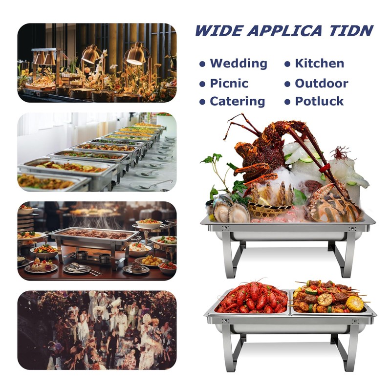 Chafing Dishes for Buffet, 9QT [Large Size and Sturdy] Heating