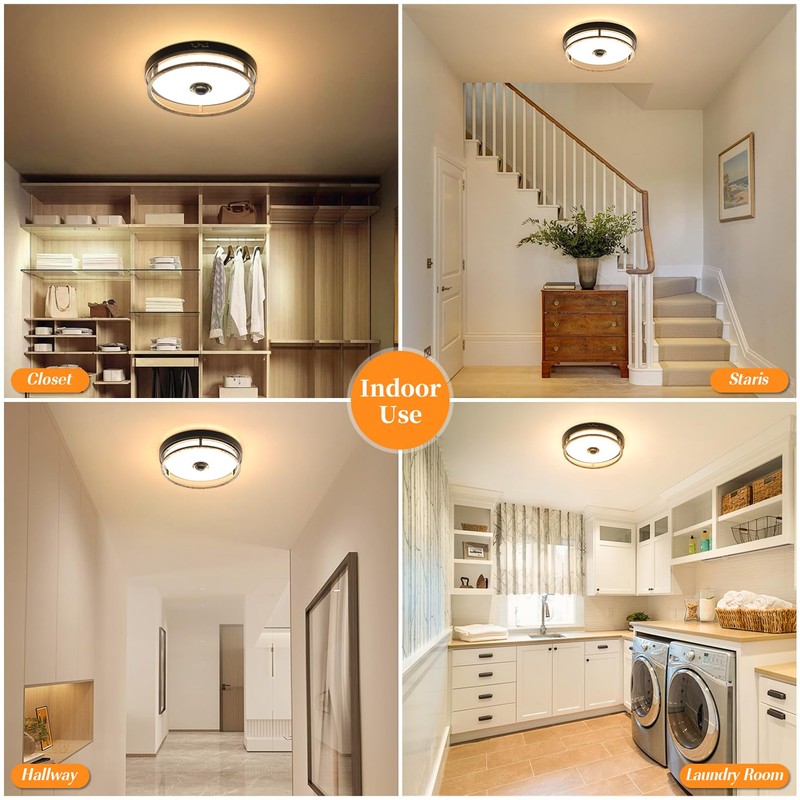 OYKYOHEI Motion Sensor Outdoor Ceiling Light, Outdoor Flush Mount LED