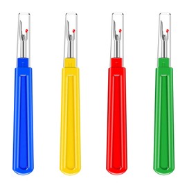 BEADNOVA Seam Ripper 4pcs Stitch Remover Big Stitch Ripper Thread Ripping Tool Tag Remover for Clothes Crafting Sewing (4 Colors)