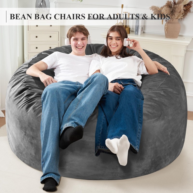 Homguava 5FT Bean Bag Chair Giant BeanBag with Memory Foam