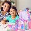 UFNDC 3PCS Unicorn Backpack for Girls, 16”Kids Sequin Bookbag with