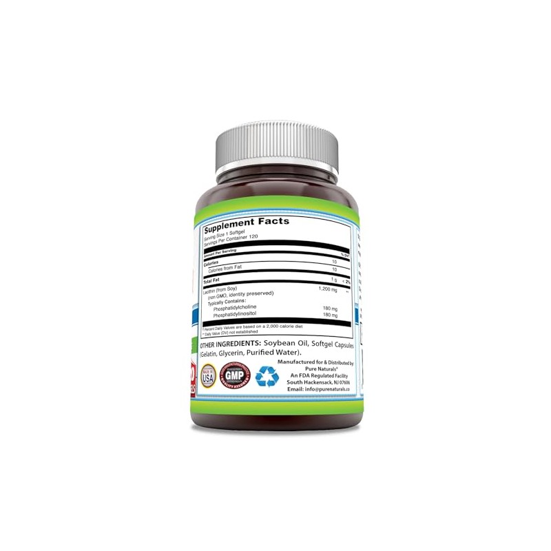 Pure Naturals Lecithin 1200 mg Softgels Supplement | High Potency